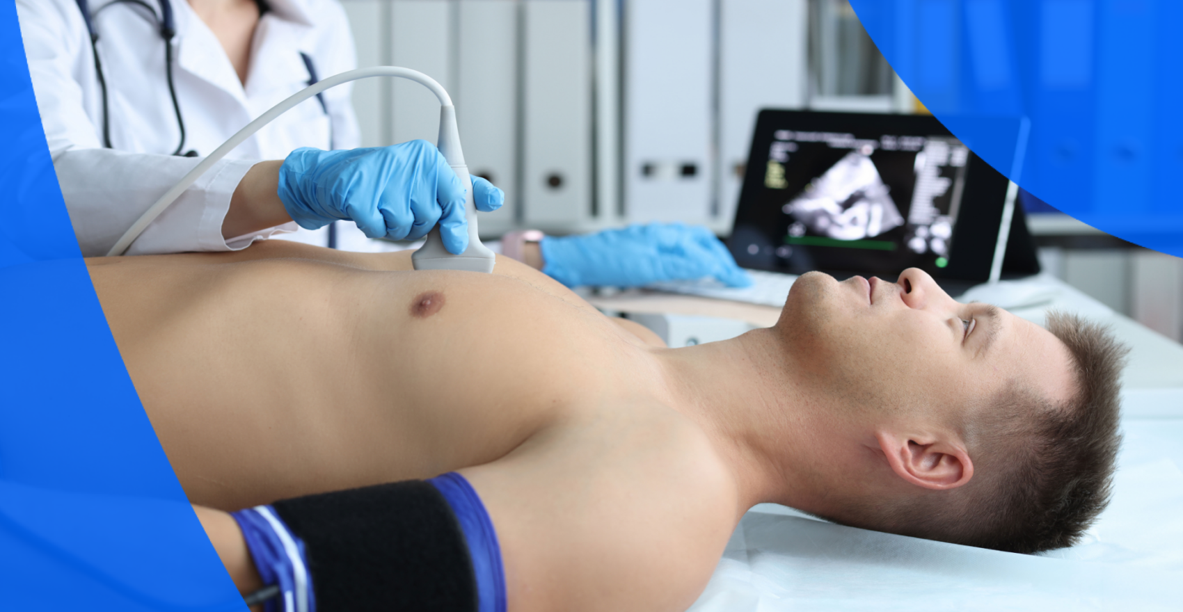 A person getting an echocardiogram