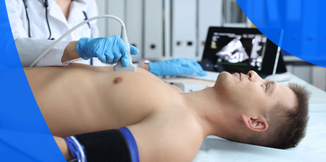 A person getting an echocardiogram