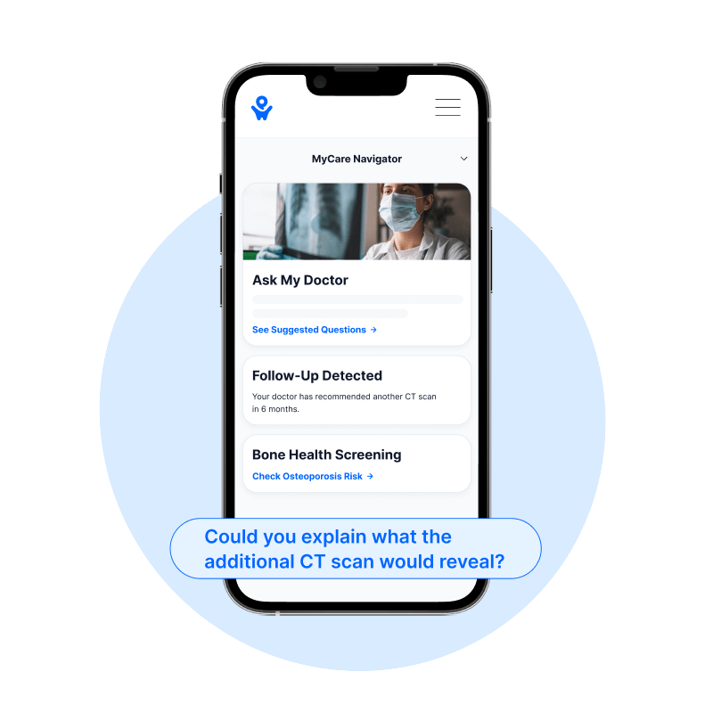 MyCare Navigator with personalized insights on a phone